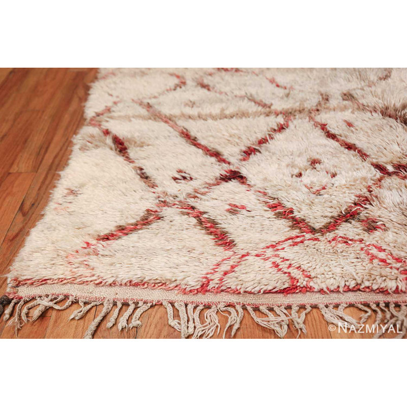 Tapis marocain rétro à poils longs moelleux