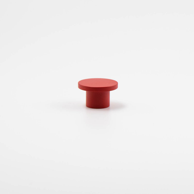 Bouton d'armoire rond en aluminium ROUS Hardware Mid-Century, Rose (rouge)