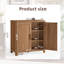 Buffet 31,5 "en forme d'arc - crédence Mid-Century moderne en bois foncé - station de café avec tablettes réglables - console d'angle arrondie-360812109