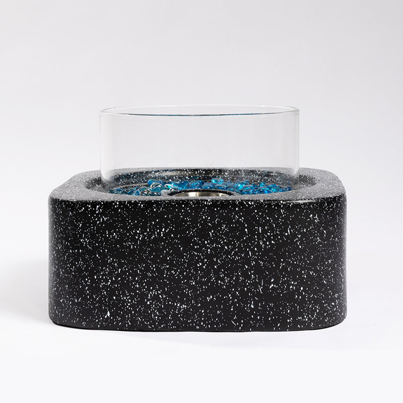 Tabletop Fire Pit with Glass Wind Guard