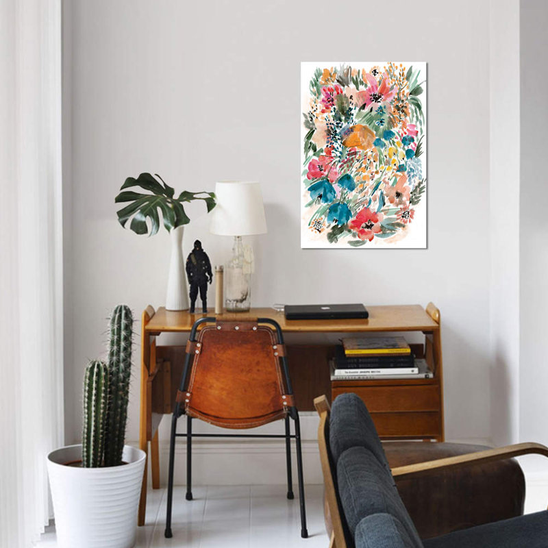 « floral field iii », reproduction sur toile, H 26 po x l 18 po x P 1,5 po, Toile tendue, Pas de tapis