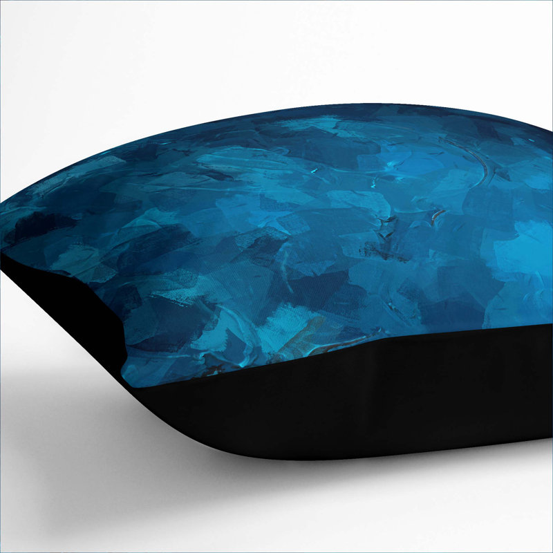 Abstract Square Throw Cushion, 55cm H x 55cm W x 20cm D, Black