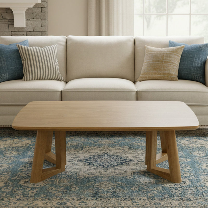 Solid Wood Coffee Table, Grey/Brown