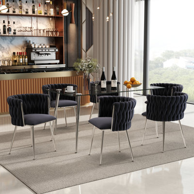Modern Rectangular Dining Set with Upholstery Dining Chair