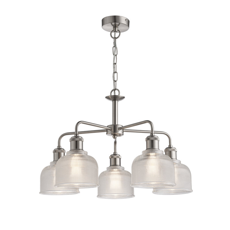 Shafer 5-Light Shaded Chandelier, Satin Silver