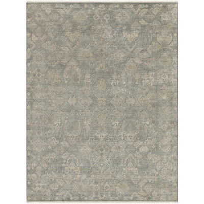Sauge nouée à la main jardin/Tapis décoratif gris clair