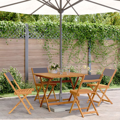4 - Person Acacia Wood Patio Dining Set with Square Table