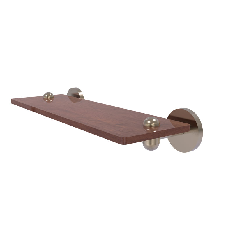 Tablette murale unie bois ironwood Itzhak, Étain antique, H 2,5 po x l 16 po x P 5 po
