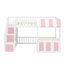 Lit mezzanine avec design cabane de jeu, marches de rangement, éclairage DEL et placards sous le lit-2090666725-2090666726