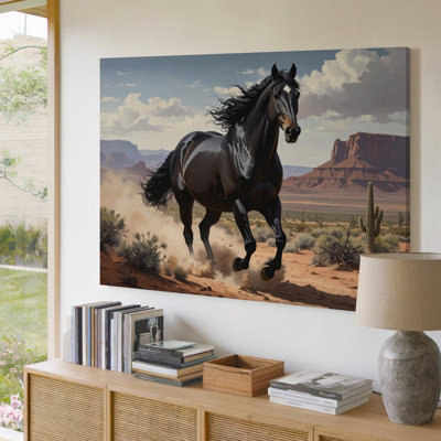 Art mural cheval au galop de l'Ouest