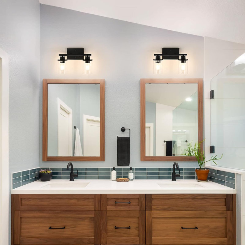 Éclairage pour meuble-lavabo 2 lumières Obdulio, Noir