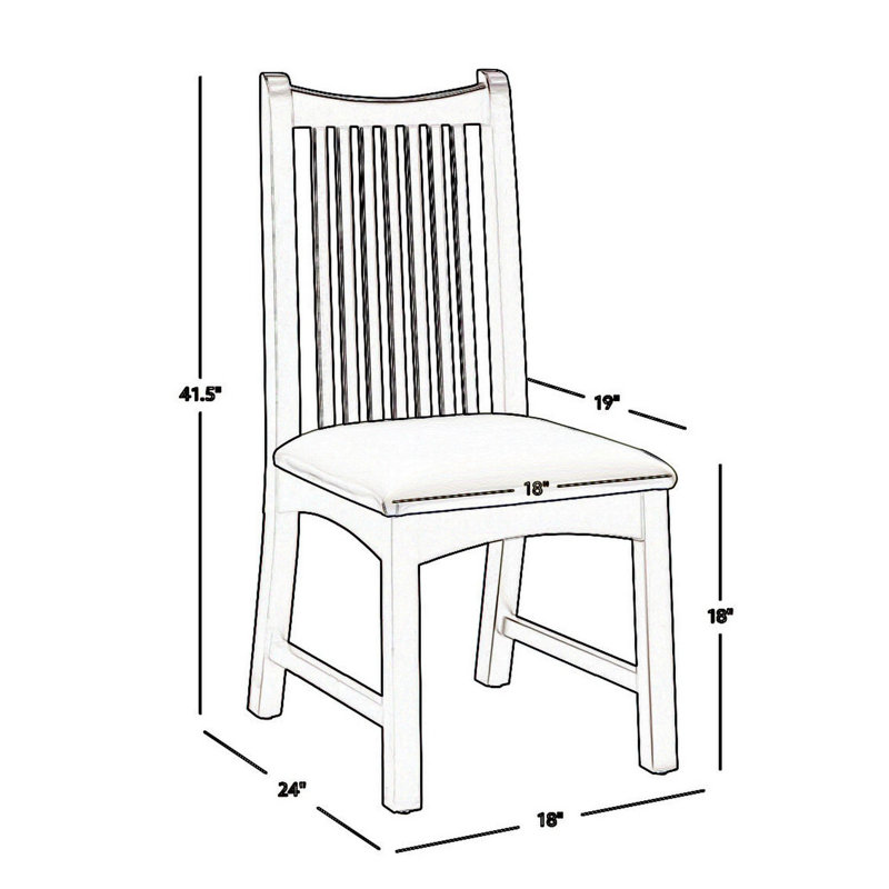 Slat Back Side Chair in Black