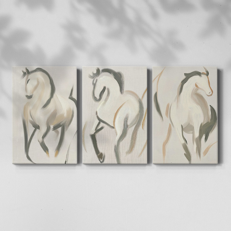 ANIMALS Series CECLxX - Toile tendue sur mesure - 3 pièces, H 18 po x l 36 po