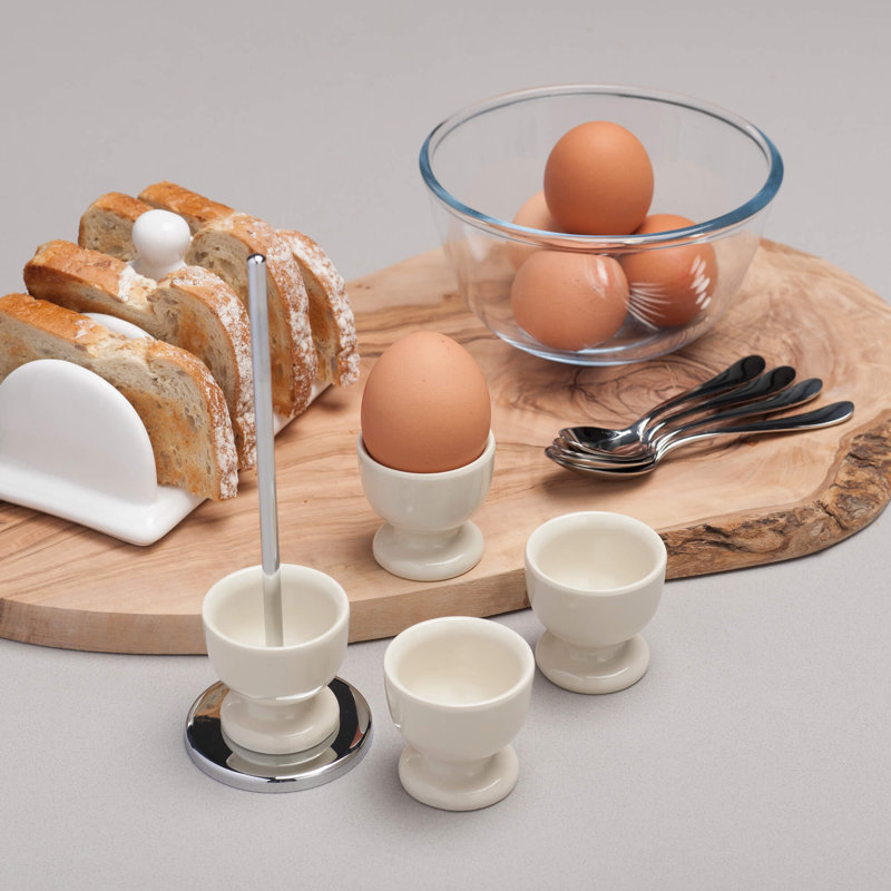 Melamine Stacking Egg Cup Set, Cream