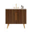 Meuble-lavabo simple en noyer rayé 30 po avec plateau en céramique Motohisa, meuble-lavabo moderne en bois avec rangement à 2 portes-59078623-48298752-48298767