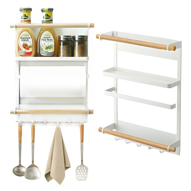 Wall Mounted Required Spice Rack, White