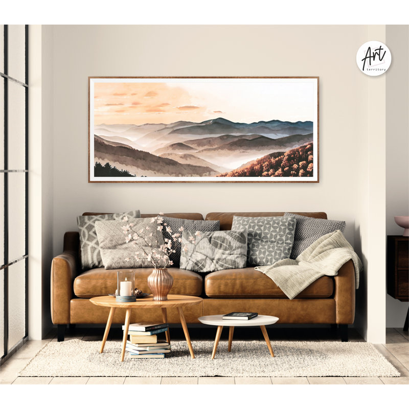 Parc national des Great Smoky Mountains, art mural horizontal, impression de voyage à l'aquarelle, Toile tendue