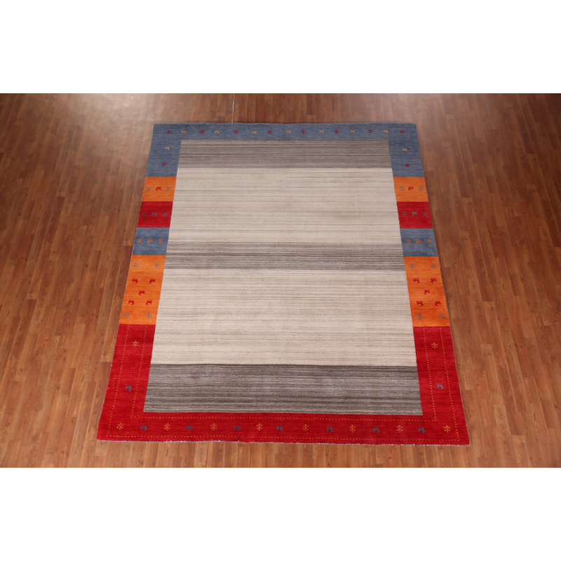 Handmade Striped Gabbeh Indian Area Rug