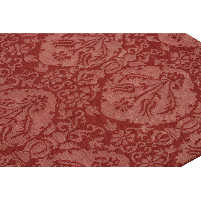 Rug & Kilim’S European Rug In Red And Pink With Floral Patterns “Medici”