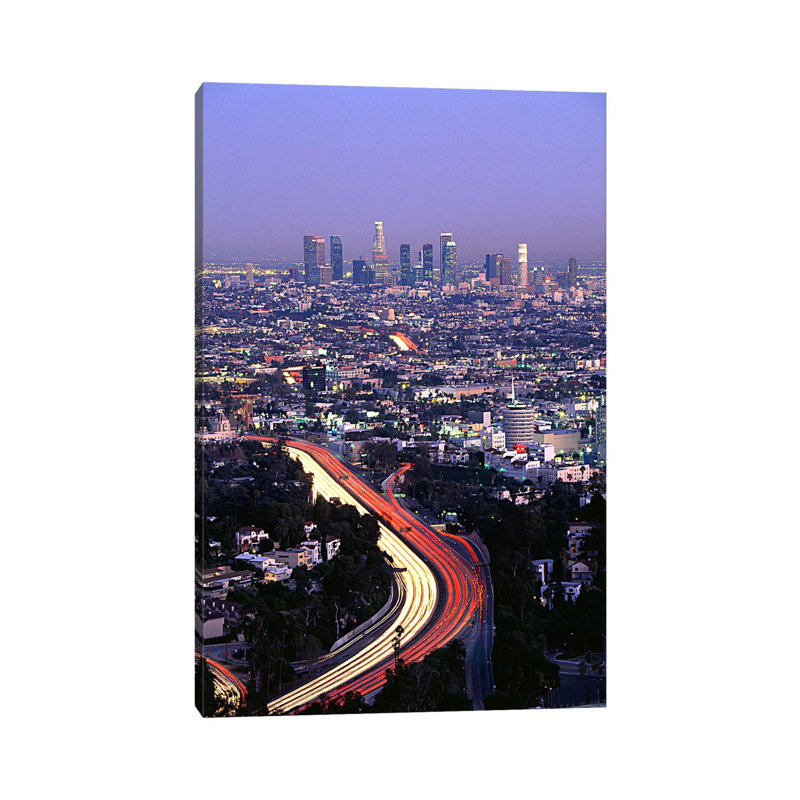 Hollywood Freeway Los Angeles CA - Wrapped Canvas Print, 20.32 cm H x 30.48 cm W