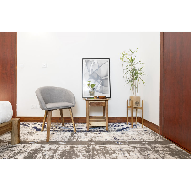 Tapis abstrait gris, Rectangle 3 pi 6 po x 5 pi 6 po