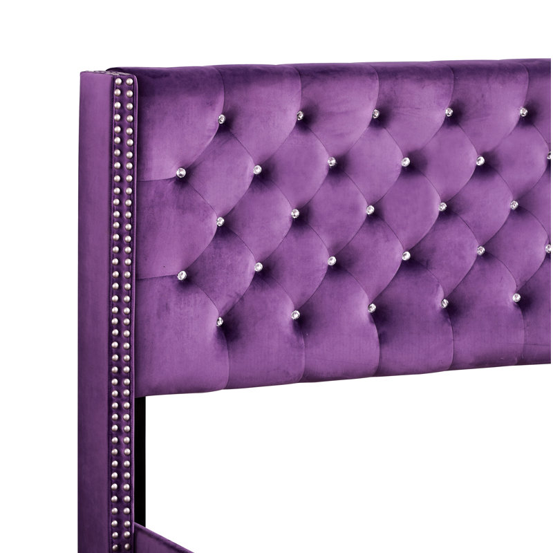 Ashe Upholstered Standard Bed, Full/Double, Purple
