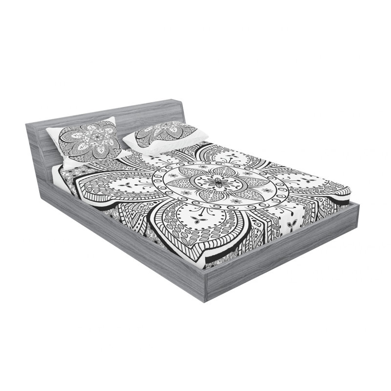 Microfiber Paisley Sheet Set, Full/Double Sheet Set with Fitted Sheet