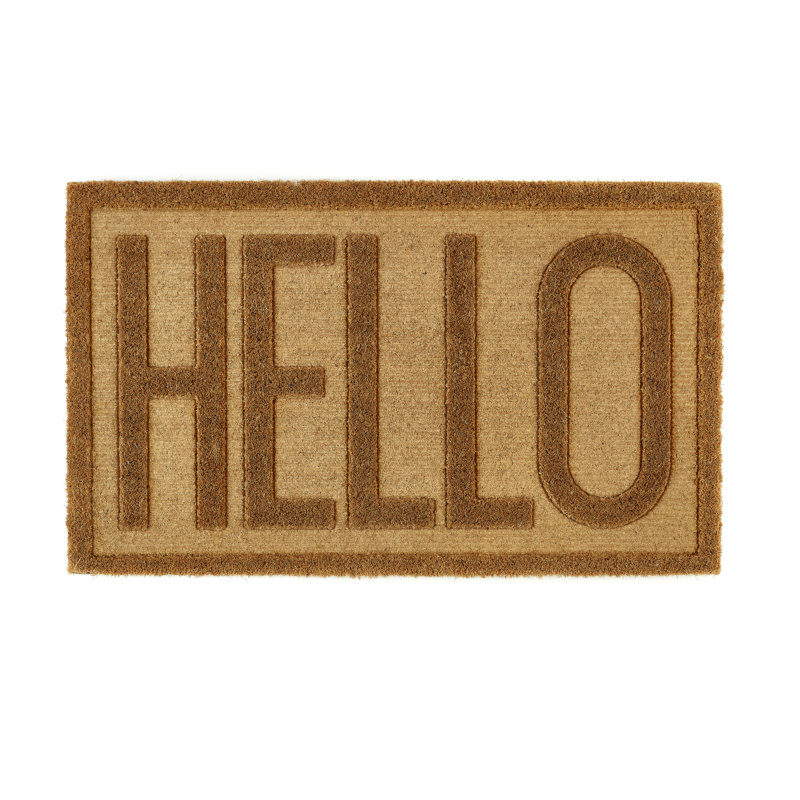 Indoor / Outdoor Embossed Coir HELLO Doormat