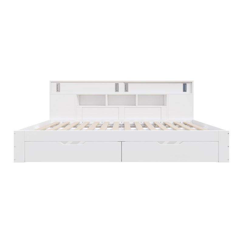 3ft Daybed With Sliding Doors, Shelves  And 2 Drawers White