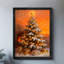 Reproduction d'art encadré noir, arbre de Noël et cadeaux d'hiver rétro-1151986070