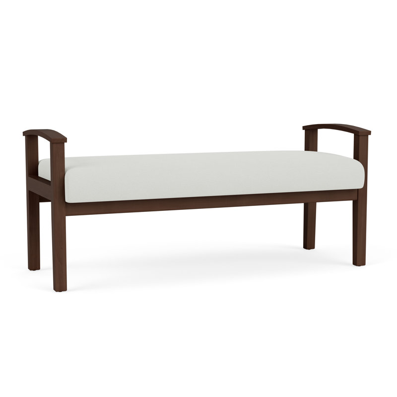 Banc en bois massif Amherst, Noyer Riftwood, Ombre portes ouvertes