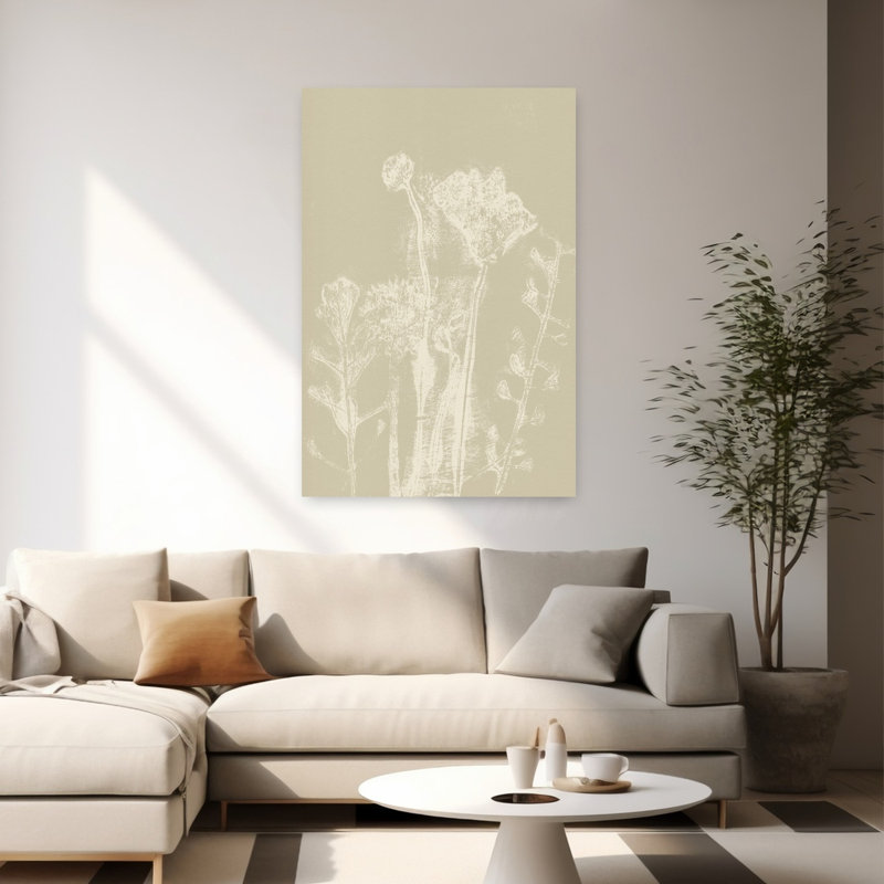 Contemporary Art Abstract Contemporary Minimalist Nature Flower Art by Dina Dankers - Wrapped Canvas Print