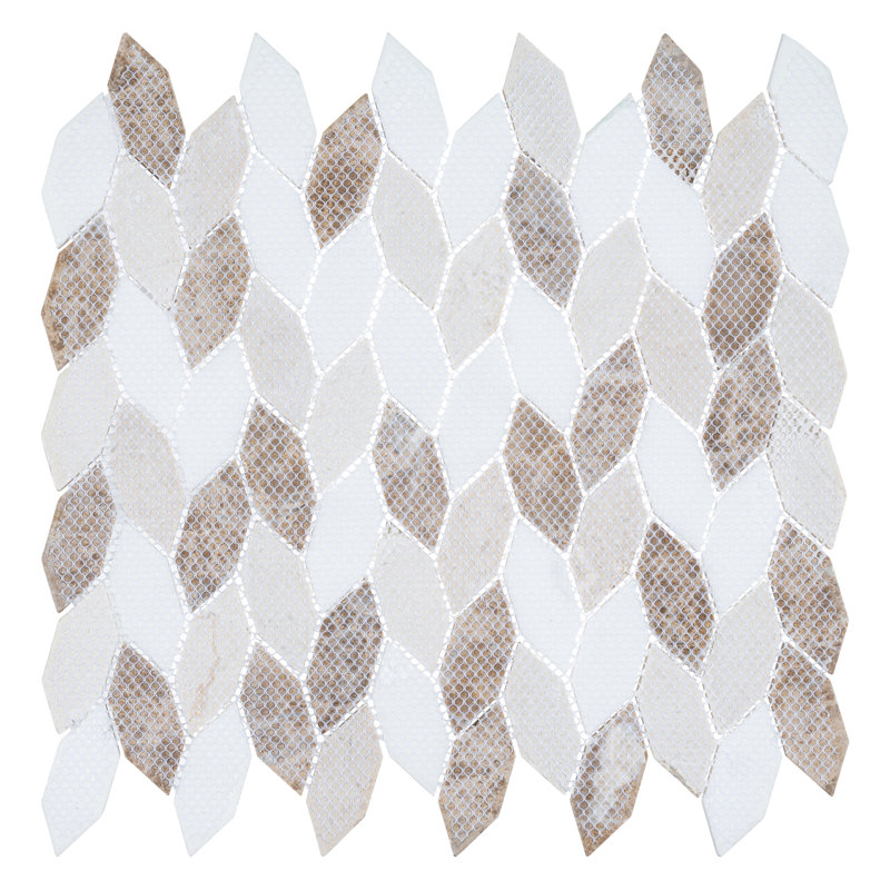 Channing-Elongated Hex 1" x 2.5" Marble Geometric Mosaic Kitchen Backsplash, Bathroom, Shower, Pool, Wall and Floor Tile
