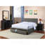Lit pour chambre à coucher capitonné gris 1pc