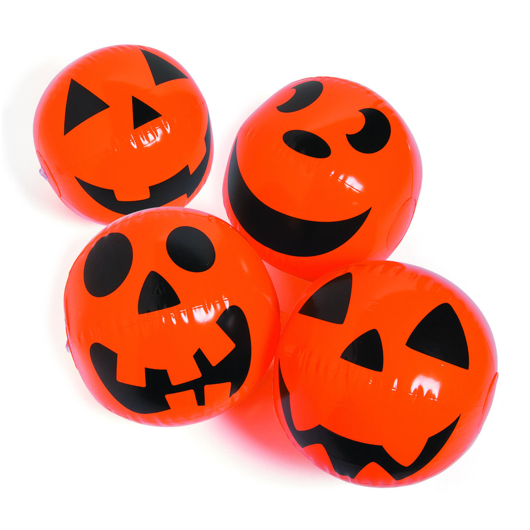 12 Piece Inflatable 11" Jack-O-Lantern Medium Beach Balls Set The Holiday Aisle®