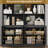 Idlewild 71.1"H X 47.2"W Double Standard Bookcase With Storage Cbinets, Home Library Bookcase, Black-1453980190