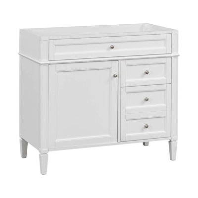 Meuble-lavabo de salle de bain 36 po sans lavabo supérieur, armoire de rangement moderne avec 2 tiroirs et un tiroir basculant, structure en bois massif, sans lavabo