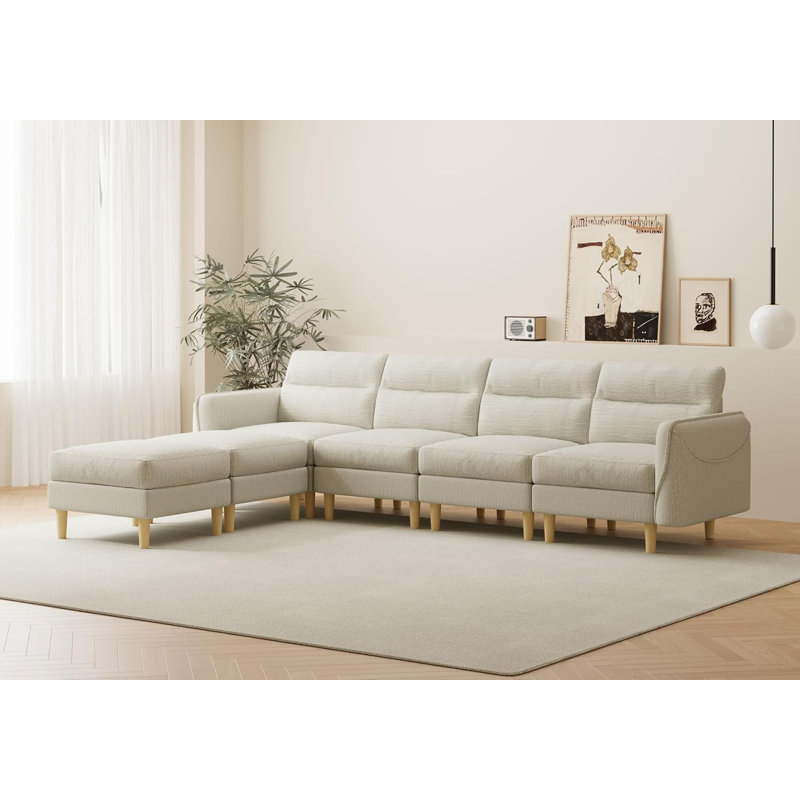Canapé modulaire convertible 6 pièces 6 pièces, Blanc