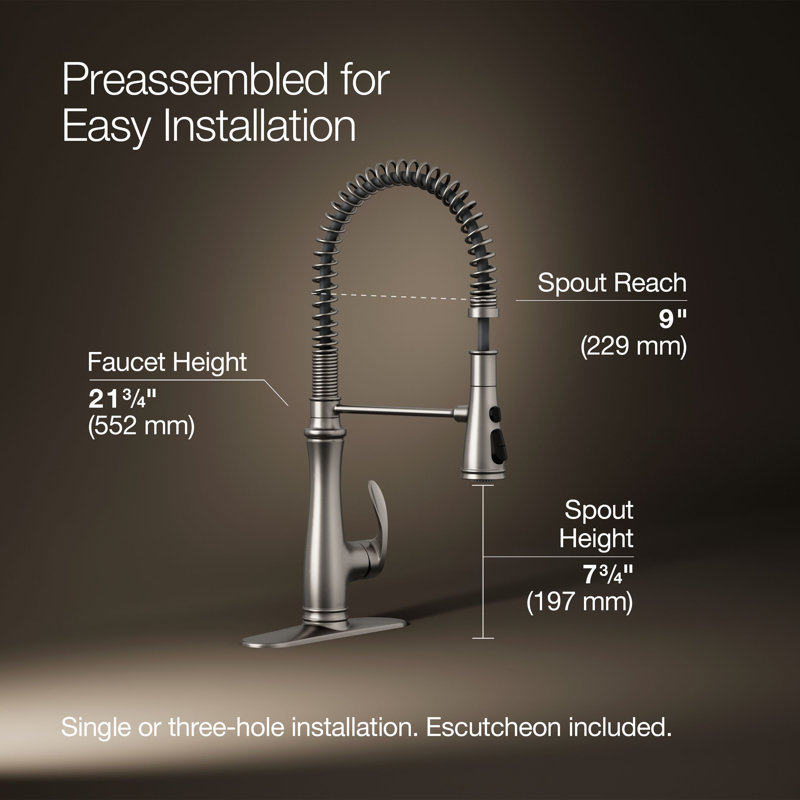 Bellera® Pull Down Single Handle Kitchen Faucet, Vibrant Stainless