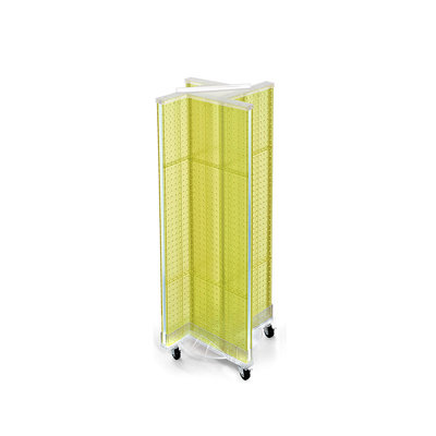 Pinwheel Pegboard Floor Display on Wheeled Base. Panel Size: 13.5"W x 44"H