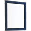 Grande chambre 4 pièces en bleu pacifique avec tête de lit à oreilles, capitonnage à boutons sur la table de chevet, commode 6 tiroirs et miroir bleu