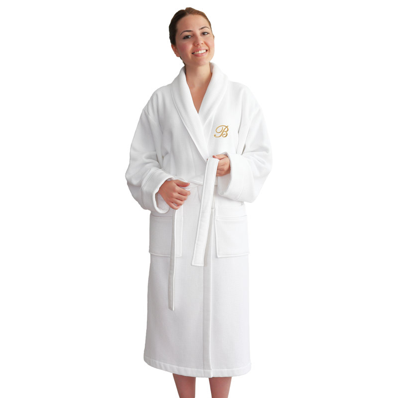  Peignoir personnalisé gaufré 100% coton turc, Grand / Très grand, Or, B