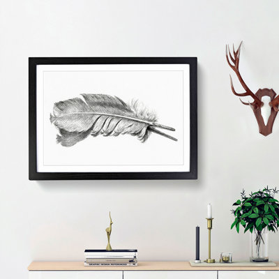 Feather by Jean Bernard - Picture Frame Drawing Print