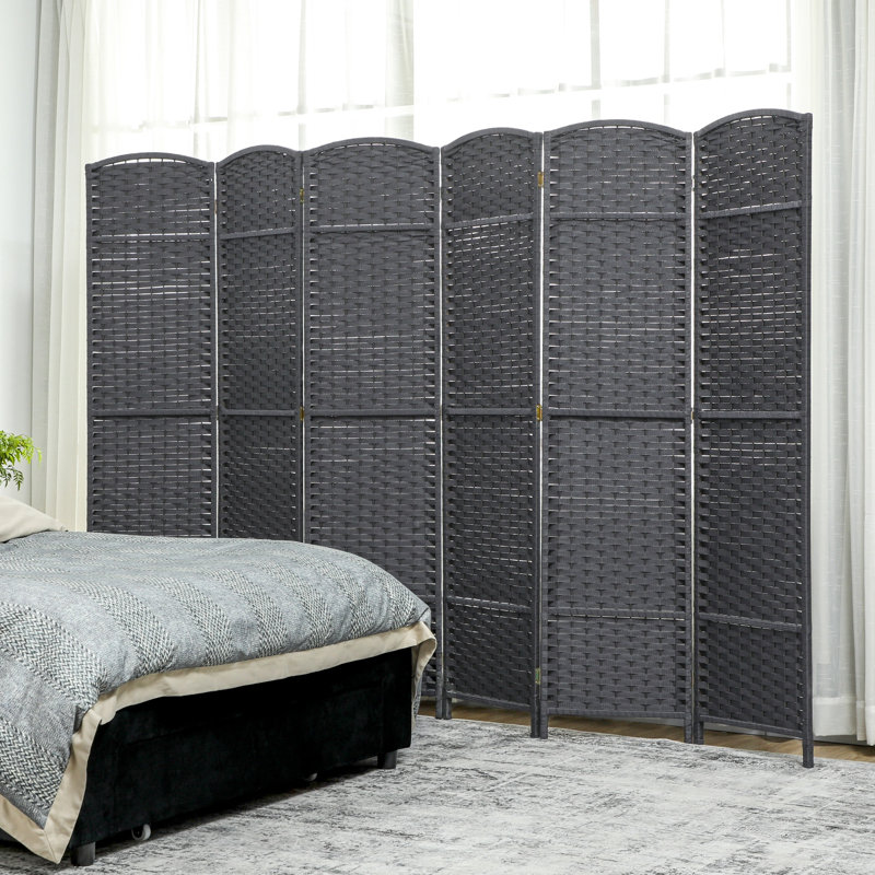 Paravent pliable à 6 panneaux, hauteur 1,70 m, occultant, autoportant, gris anthracite, 6, H 66,9 po x l 94,5 po x P 0,6 po