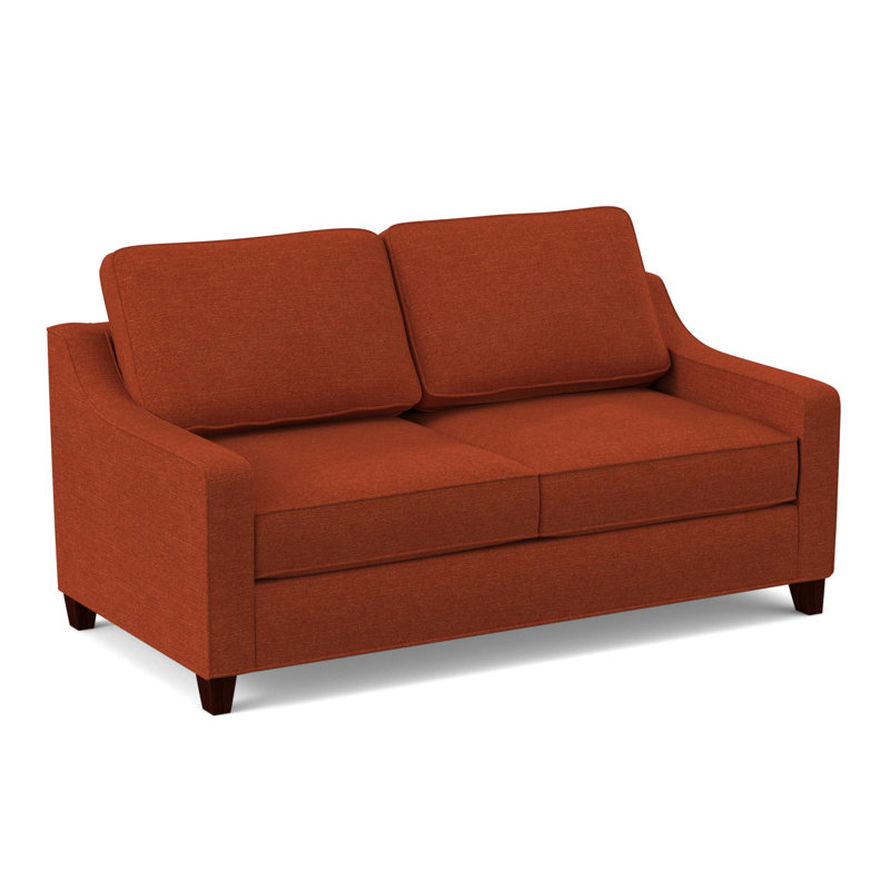 Clark 74" Square Arm Sofa with Reversible Cushions, Empire Mahogany, Antic Cinder