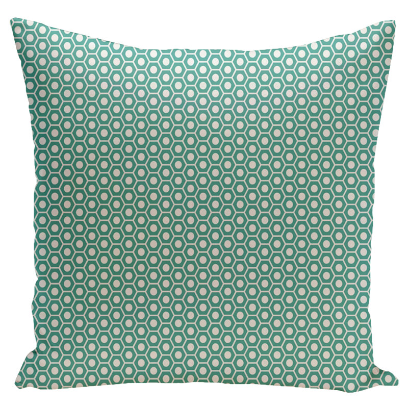 Housse et insert de coussin géométrique carré, H 20 po x l 20 po, Jade