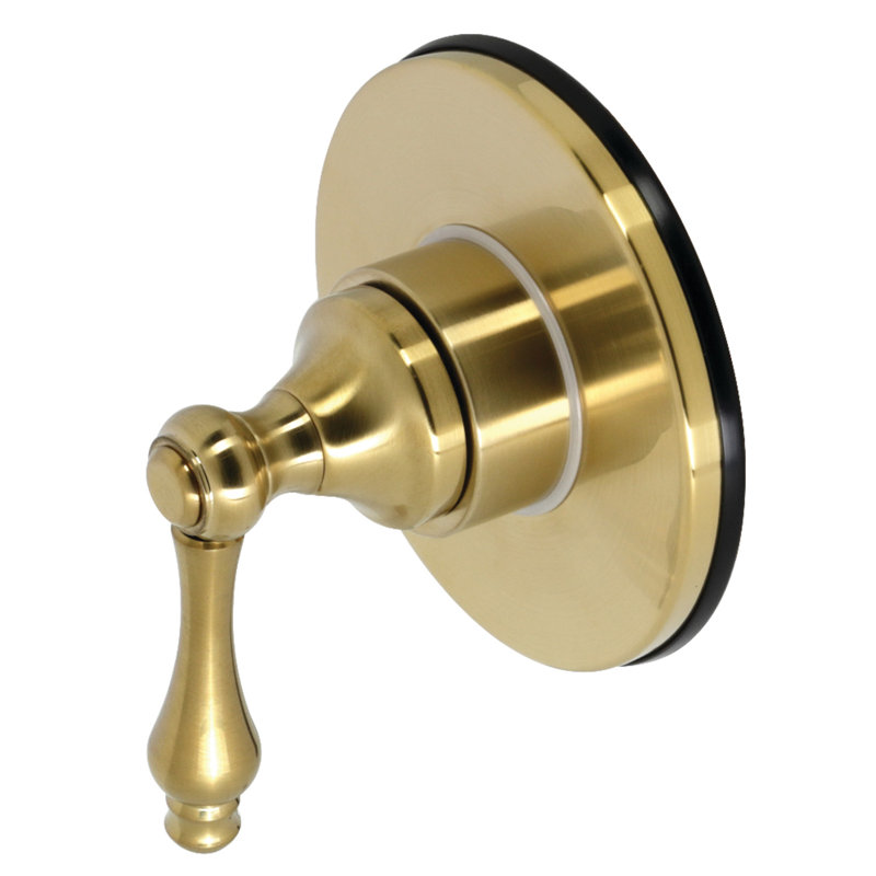Valve de dérivation à trois voies à une poignée avec ensemble de garniture, Laiton brossé