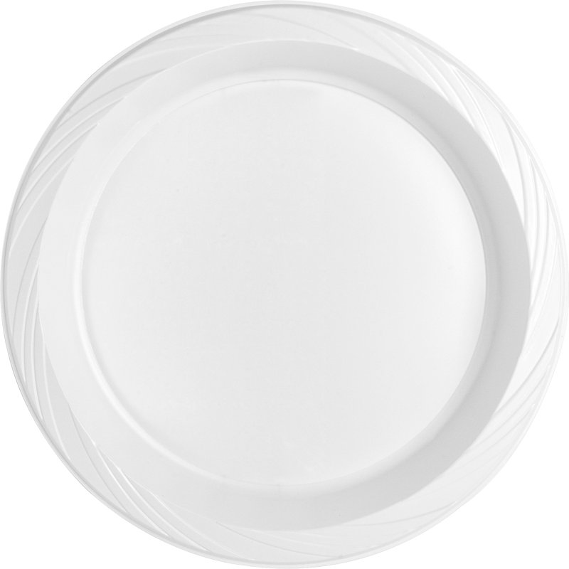 Assiettes plastiques 10-1/4" , blanc chaud