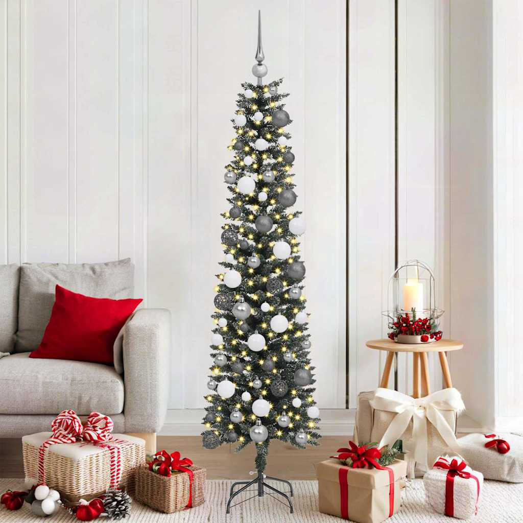 B&Q - Artificial Christmas Tree With 300 Leds With Stand Green 180 Cm - Image 3