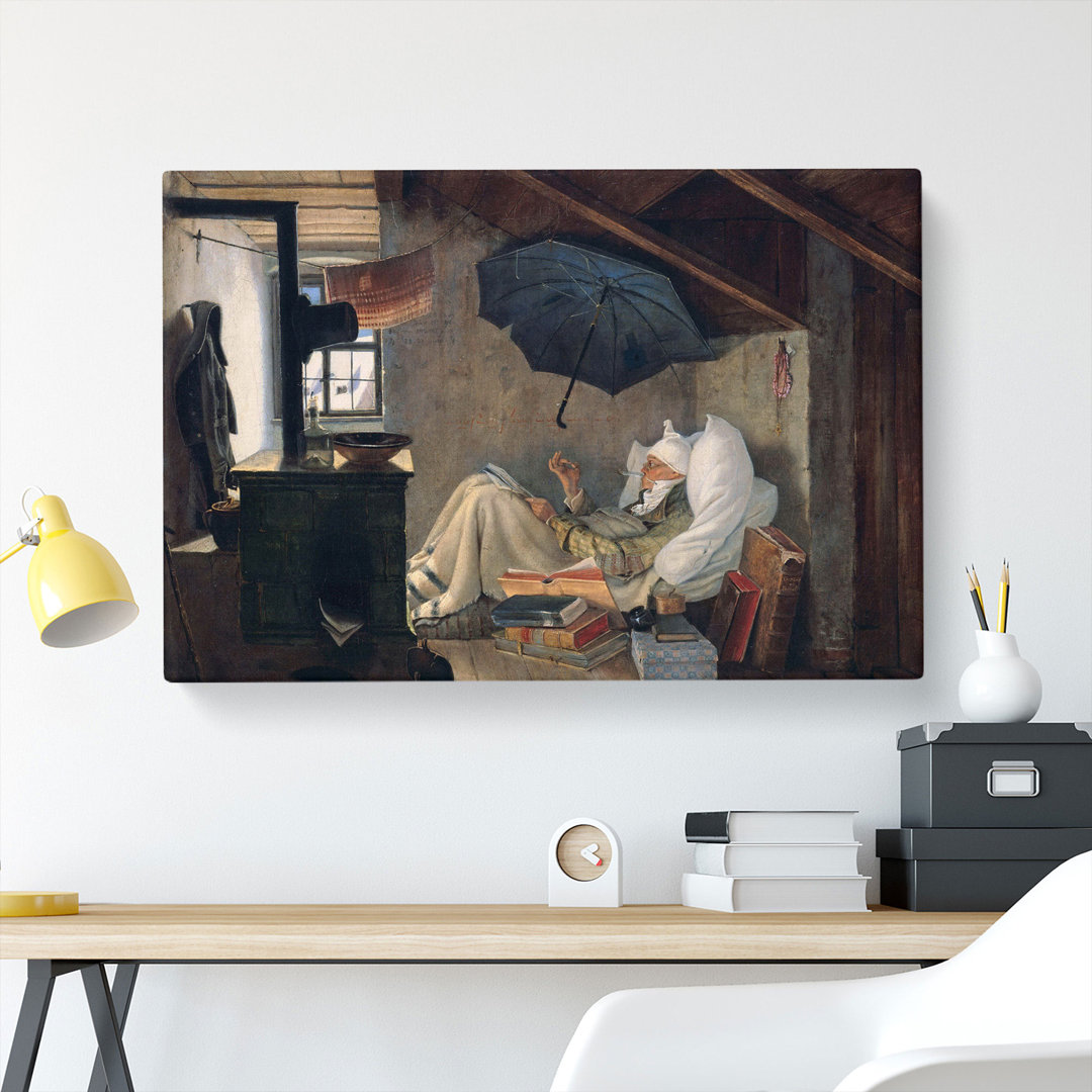 The Poor Poet by Carl Spitzweg - Wrapped Canvas